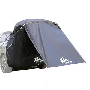 HREFEU SUV Tailgate Tent with Awning, Waterproof 3000MM UPF 50+, Tailgate Shade Awning Tent for Compact SUV/ Van/ MPV/ CUVCamping (Large Size)