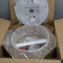 VONLUCE Modern Chandeliers, 18" Drum Chandeliers with 2-Layer Fabric Shade, 4-Light Pendant Light Fixture with E26 Base, Light Fixture for Dining Room Bedroom Living Room, Linen Shade & Nickel Finish