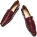 C.Paravano Women's Loafer Flat Loafers for Women Slip-on Flats Shoes Business Casual Shoe Slip-on Penny Loafers for Women, 38.5, L-1 Red