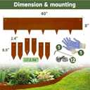 Corten Steel Landscape-40 LX 8" H Metal Garden Edging 20FT Total Rusted Lawn Edging 6 Pcs-No-Dig Hammer Heavy Duty Steel Edging-Bendable Border Strips for Lawn Yard Courtyard Pathway-6 Clips
