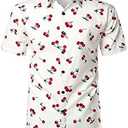 JOGAL Men's Cotton Button Down Short Sleeve Hawaiian Shirt (White, 3X-Large)