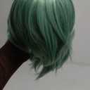 Unisex Short Blue Green Wig, Pixie Cut Synthetic Hair for Cosplay Anime Costume Play Party, Comic-Con, Comes with Wig Net Cap, Popular Hairstyle; 58BB