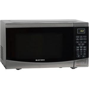 West Bend Microwave Oven 900-Watts Compact with 10 Power Levels and 6 Pre Cooking Settings, Speed Defrost, Electronic Control Panel and Glass Turntable, 0.9-Cu.Ft., Stainless Steel