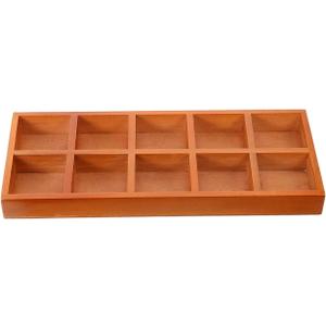 TEHAUX Wooden Compartment Tray with 10 Sections - Desktop Sorting Tray - Section Organizer Box for Display Crafts, Jewelry & Small Items, Grid divided Storage Box Office Supplies