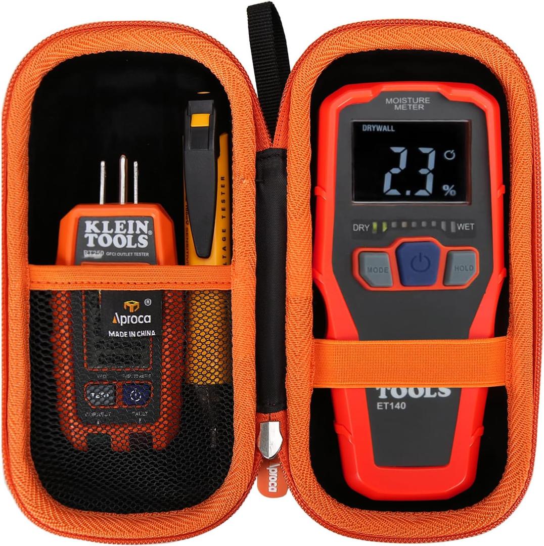 Aproca Storage Case Compatible with Klein Tools ET140 Pinless Moisture Meter/Klein Tools 80023P Tool Set -Portable Hard Bag (Case Only)