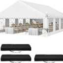 YITAHOME 20x30FT Party PVC White Tent Heavy Duty Wedding Event Shelters Upgraded Galvanized Ripple Canopy with Large Roof Removable Sidewalls & 2 Storage Bags 600D Oxford Commercial