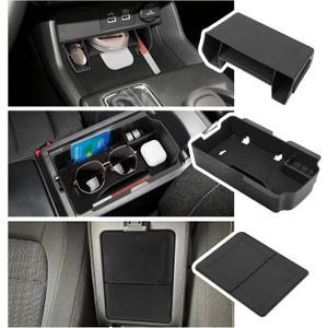 Center Console Organizer Compatible with 2022 2023 2024 2025 Honda Civic 11th Gen Accessories, 3PC Center Console Insert Tray Armrest Storage with Hidden Secret Compartment