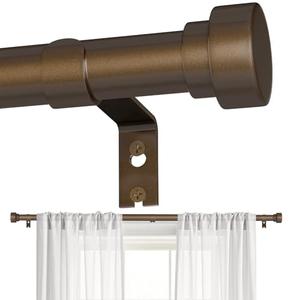 DMDG Bronze Curtain Rods for Windows 32 to 150 Inch, Heavy Duty Curtain Rod Adjustable Length, 1 Inch Diameter Modern Decorative Curtains Rods(Bronze,32-150")