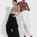 PUMIEY Women's Short Sleeve Crop Tops Crew Neck T Shirt Sexy Tee Smoke Cloud Collection (M)