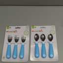 Munchkin Raise Toddler Fork and Spoon Utensil Set, Rest Keeps Tip Off Table, BPA Free, 6 Pack, Blue