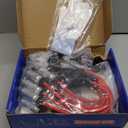 Set of 8 Round Ignition Coils UF262+ 41-962Spark Plugs+ 748UU 8mm Spark Plug Wires for Chevy Avalanche Express Tahoe Silverado Suburban 1500 2500 3500/GMC OEM# D585 (UF262 black +748UU+41-962)