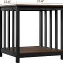 Treocho Large End Tables Living Room with 2-Tier Storage Shelf, 1 pack,23.62"D x 23.62"W x 23.62"H