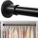 Closet Rods for Hanging Clothes, 18 to 63 Inches Adjustable Heavy Duty Closet Rod, Metal Closet Poles, Easy to Install Closet Bar for Closet Wardrobes Laundry, Perfect for Closet Organizer