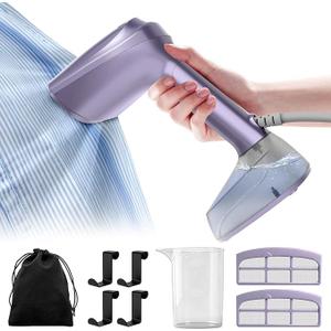 Vacuum Steamer for Clothes, 3500Pa Suction Handheld Clothes Steamer,Equipped with multiple modes，Portable Travel Steamers for Clothes, Steaming & Ironing 2 in 1，400ml Water Tank (for 110-120V)