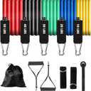 Resistance Bands Set, Exercise Bands, Workout Bands with Handles for Men and Women, Ankle Straps, Door Anchor and Carry Bag - Home and Gym Strength Training