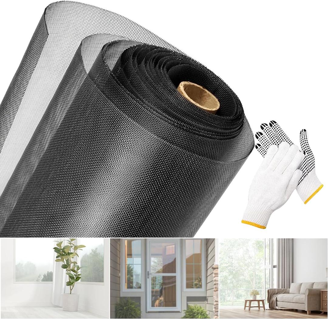 304 Stainless Steel Black Window Screen Mesh Roll, 40 inch x 98 ft Window Screen Mesh, Stainless Steel Wire Mesh Screen for Door Porch Patio