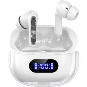 Wireless Earbuds P1 PRO, Earphones Wireless Bluetooth Headphones with Clear Call Mics Ear Buds, Comfortable Fit, IPX7 Waterproof Long Battery Life, 30H Playtime for Sports Workout (White)