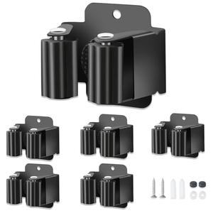 baecel 5 PCS Broom Holder Wall Mount, Upgraded Heavy Duty Mop and Broom Holder Wall Mount, Stainless Steel Broom Hanger Mop Holder Rack for Kitchen Laundry Garden Tool Organizer