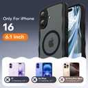 4 x TAURI Magnetic for iPhone 16 Case, Cute Wavy Design Anti-Slip Black