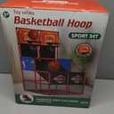 Upgrade Dual Basketball Arcade Game Kids Basketball Hoop with Electronic Scoreboard LED Light 6 Balls Indoor Outdoor Sports Toys Gifts for Boys Girls Ages 3-8 (Red), Adjustable