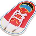 3 x Wooden Learn to Tie Your Own Shoes Threading Lacing Shoes Training Early Learning Kits for Kids Threading Lacing Shoes Training Board Kids Toddler Early Learning Learning and Education