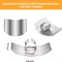 2 x Niupiour Stainless Steel Finger Guards, 4 Packs of Finger Protectors when Cutting, Slicing, Dicing, Chopping Vegatables, Kitchen Tool Knife Shields Guards Avoid Hurting