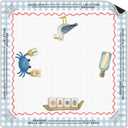 Coastal Beach Mahjong Mat 31.5 x 31.5 in, Blue and White Plaid Mahjong Mat for Table, Non-Slip Noise Reduction Game Table Cover Tablecloth for Card Poker Dominoes Dice and Board Games (Mahjong-marine Elements01)