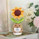 Gossby Positive Sunflower Doll Crochet with Card - Dad Thank You for Being My Rock - Gift for Dad from Daughter, Son, Kid - Fathers Day, Christmas, Birthday Gift - Sentimental Present Idea for Father