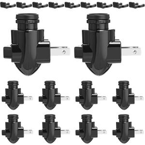 Tuanse 10 Sets Plug in Night Light Module Night Light Base with Shade Mounting Clip Plastic Lights Rotating Base for Making Your Own Decorative (Black)
