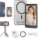 Magnetic Vlog Selfie Monitor Screen for iPhone 17 & Android, 4K Wireless Video Recording with Remote Zoom & Shoot, Content Creator Essentials Back Camera Monitor for vlogging YouTube TikTok