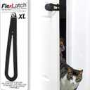 FlexLatch Cat Door Holder Latch - Black Cat Door Alternative Installs Fast Flex Latch Strap Let's Cats in and Keeps Dogs Out of Litter & Food. Safe Baby Proof One Piece No Measuring Extra Easy X-Large