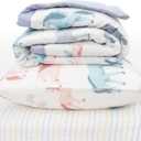 Little Unicorn Toddler Bedding 3-Piece Set | Includes Comforter, Crib Sheet & Pillowcase | Soft & Breathable Muslin Fabric | for Convertible Cribs & Toddler Beds (Unicorns)