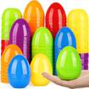 3.5'' Big Easter Plastic Eggs, 36 PCS Bulk Empty Easter Eggs in 6 Colors, Fillable Hinged Eggs for Easter Egg Hunt, Basket Stuffers Fillers, Easter Party Favor for Kids