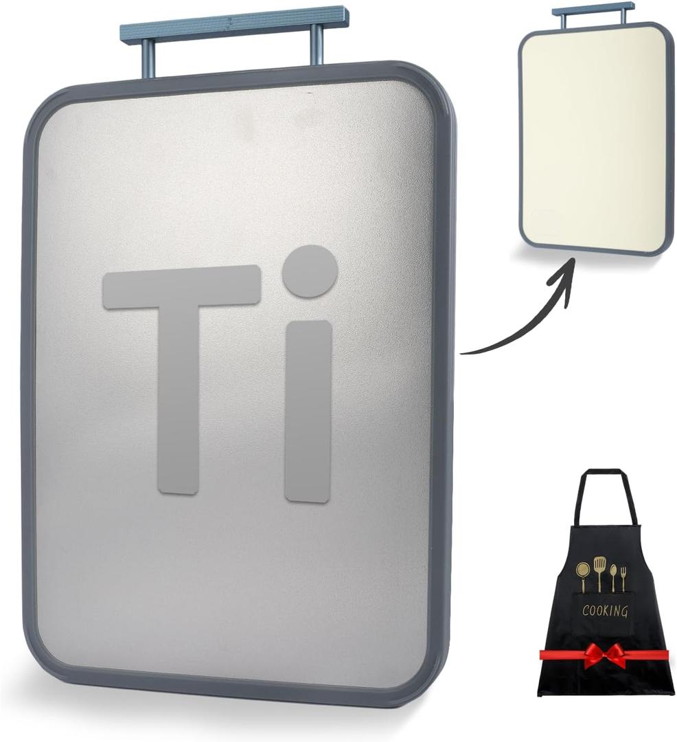 2 x Titanium 2in1 Cutting Boards for Kitchen, Large Double Sided Food-Grade Composite Titanium and Wheat Straw PP Dishwasher Safe Chopping Board for Meat, Fruit, Vegetable (15" X 11")