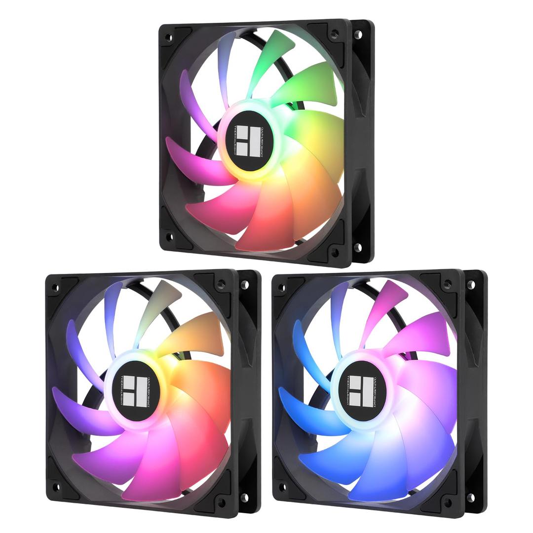 Thermalright TL-C12C-S X3 CPU Fan 120mm ARGB Case Cooler Fan, 4pin PWM Silent Computer Fan wth S-FDB Bearing Included, up to 1550RPM Cooling Fan（3 Quantities）