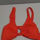 Bikini Tops for Women Sexy V Neck Kont Front Adjustable Swimsuit Top Push Up Supportive Bathing Suit Top (Medium, Red)