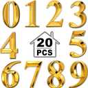 Jetec 3D Mailbox Numbers 0-9 Self Adhesive 2 Inch Address Numbers Stickers Door House Style Street Mailbox Sign for Apartment Home Office(Golden,20 Pieces)