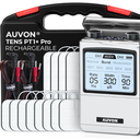 AUVON Rechargeable Digital TENS Unit Muscle Stimulator, Customizable 8-Mode | TENS Machine with 40 Levels for Gradual Neck, Shoulder, Back Pain Relief, 600 mAh Battery Life, 12 Electrodes, A Carry Case