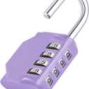 ZHEGE Combination Lock, 4 Digit Combination Padlock Outdoor, School Lock, Gym Lock (Purple)