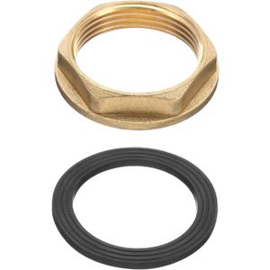 uxcell Brass Lock Nuts Pipe Fitting, G1-1/4"-11 Female Hex Locknut, Flange Single Hole Faucet Lock Nut with Silicone Washer for Kitchen Basin Sink Plumbing