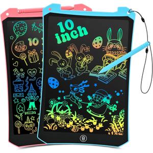 EooCoo Toddler Toys, LCD Writing Tablet for Kids 2 Pack, Kids Travel Essentials Drawing Pads, Toddler No Mess Coloring Sensory Educational Learning Toys, Age 3-5 Boys Girls Gifts - 10 Inch