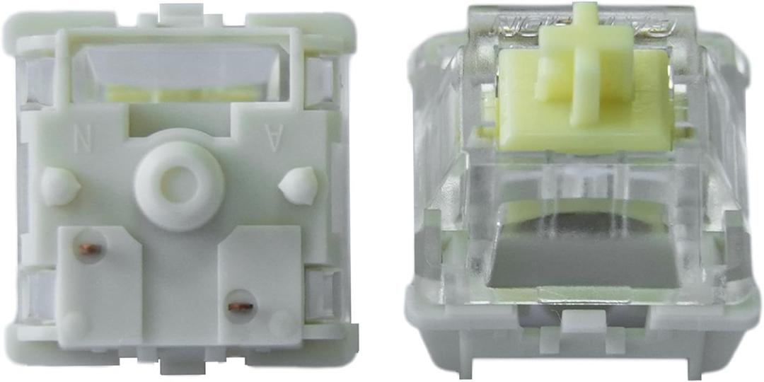 GATERON Jupiter Banana Keyboard Switches, Tactile 59gf RGB LED 5 Pin Factory Pre-lubed Key Switches for MX Mechanical Keyboard(Banana,110PCS)