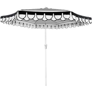 9Ft Elegant Valance Patio Umbrella, Outdoor Umbrellas for Patio with Auto-Tilt and Crank Systerm, Table Umbrella for Outdoors, Poolside,Beach, Backyard