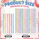 FYSUIMU 100Pcs Pastel Striped Guest Napkins Watercolor Ice Cream Stripe Disposable Napkins Rainbow Paper Dinner Hand Towels for Bathroom Birthday Baby Shower One Silly Goose Party Supplies
