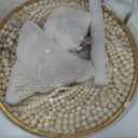 6-Light 20 Inch Boho Light Fixtures Ceiling Natural Wood Beaded Chandelier Boho Light Fixture Bohemia Wood Beaded Chandelier for Kitchen Island Living Room