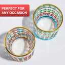 SALADAYS Whiskey Glasses Set of 2, 10oz Colorful Old Fashioned Glasses, Crystal Glassware for Bourbon Scotch Cocktail Rum Vodka Liquor