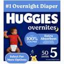 Huggies Overnites Size 5 Overnight Diapers (27+ lbs), 50 Ct, Packaging May Vary