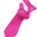 2 x Alizeal Mens Solid Color Tie with Pocket Square 3.15inches Necktie Set (#A1-114-magenta)