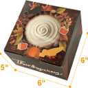 qiqee Thanksgiving 6x6x5 Cake Box, 18 Sets Thanksgiving Cake Box with Window  18 Sets 6" Thanksgiving Brown Pumpkin Cake Round Boards, 6inch Cake Containers