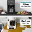 PoYang 31.5"x17" Coffee Mat X-Large, Coffee Bar Accessories for Countertop, Absorbent Dish Drying Mat, Anti-Slip and Hide Stain Pad for Espresso Machine, Espresso Maker and Kitchen Counter, Black